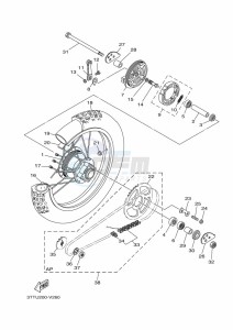 DT125 (3TTV) drawing REAR WHEEL