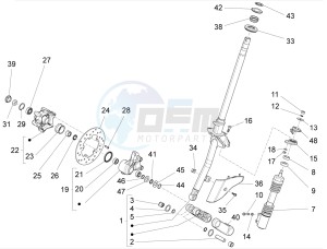 VXL 125 4T 3V drawing Fork/steering tube - Steering bearing unit