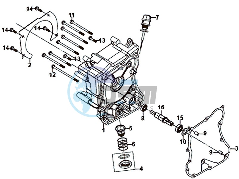 CRANKCASE RIGHT / START MOTOR