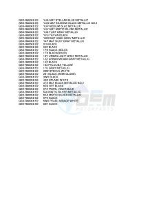 GSX-R600 (E2) drawing * COLOR CHART *