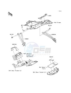 ZX 600 R [NINJA ZX-6R MONSTER ENERGY] (R9FA) R9FA drawing FRAME FITTINGS-- REAR- -