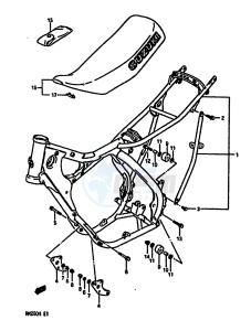 RM250 (G-H) drawing FRAME-SEAT (MODEL H)