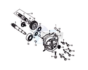 ORBIT II 50 drawing CRANKCASE - DRIVE SHAFT - CRANKCASE