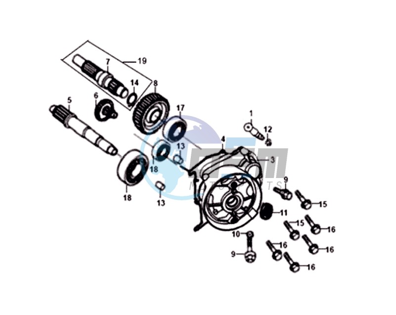 CRANKCASE - DRIVE SHAFT - CRANKCASE