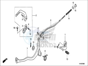 CRF110FH Europe Direct - (ED) drawing PEDAL/KICK STARTER ARM