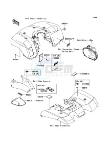 KVF650 4x4 KVF650-D1 EU GB drawing Labels