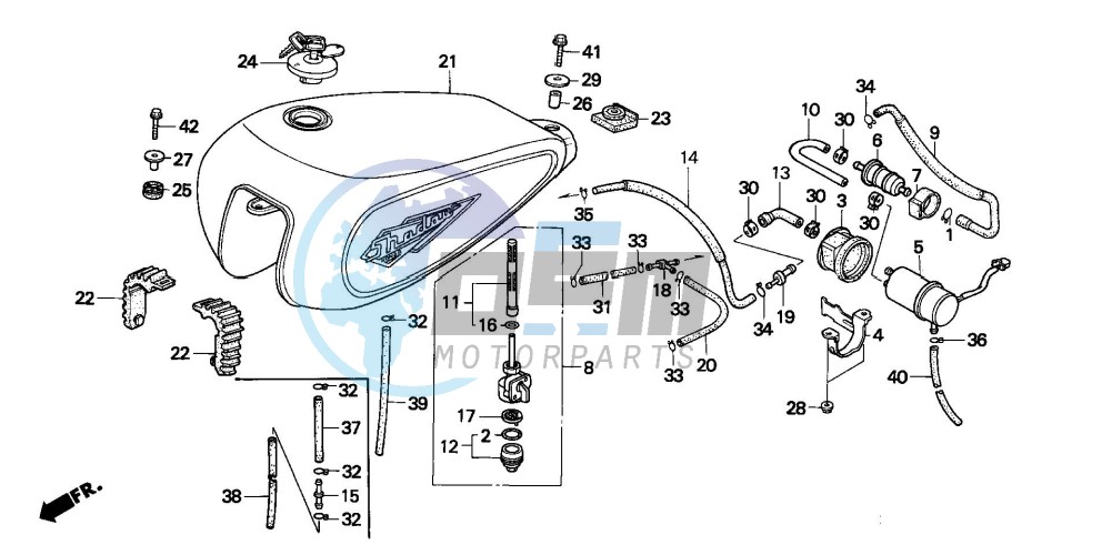 FUEL TANK/FUEL PUMP (VT1100CS/CT)