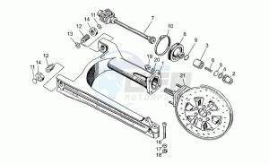 65 GT 650 drawing Swing arm-rear wh., alloy