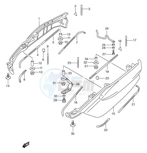 AN250 (E2) Burgman drawing PILLION RIDER HANDLE (SIDE)(MODEL W X Y)