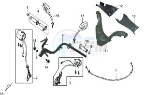 JOYRIDE 125 drawing HANDLEBAR / MIRRORS / COWLING