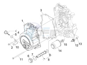 X7 125 ie Euro 3 drawing Flywheel magneto cover - Oil filter