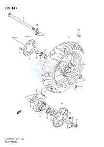 GSX650F (E21) Katana drawing REAR WHEEL (GSX650FL1 E24)