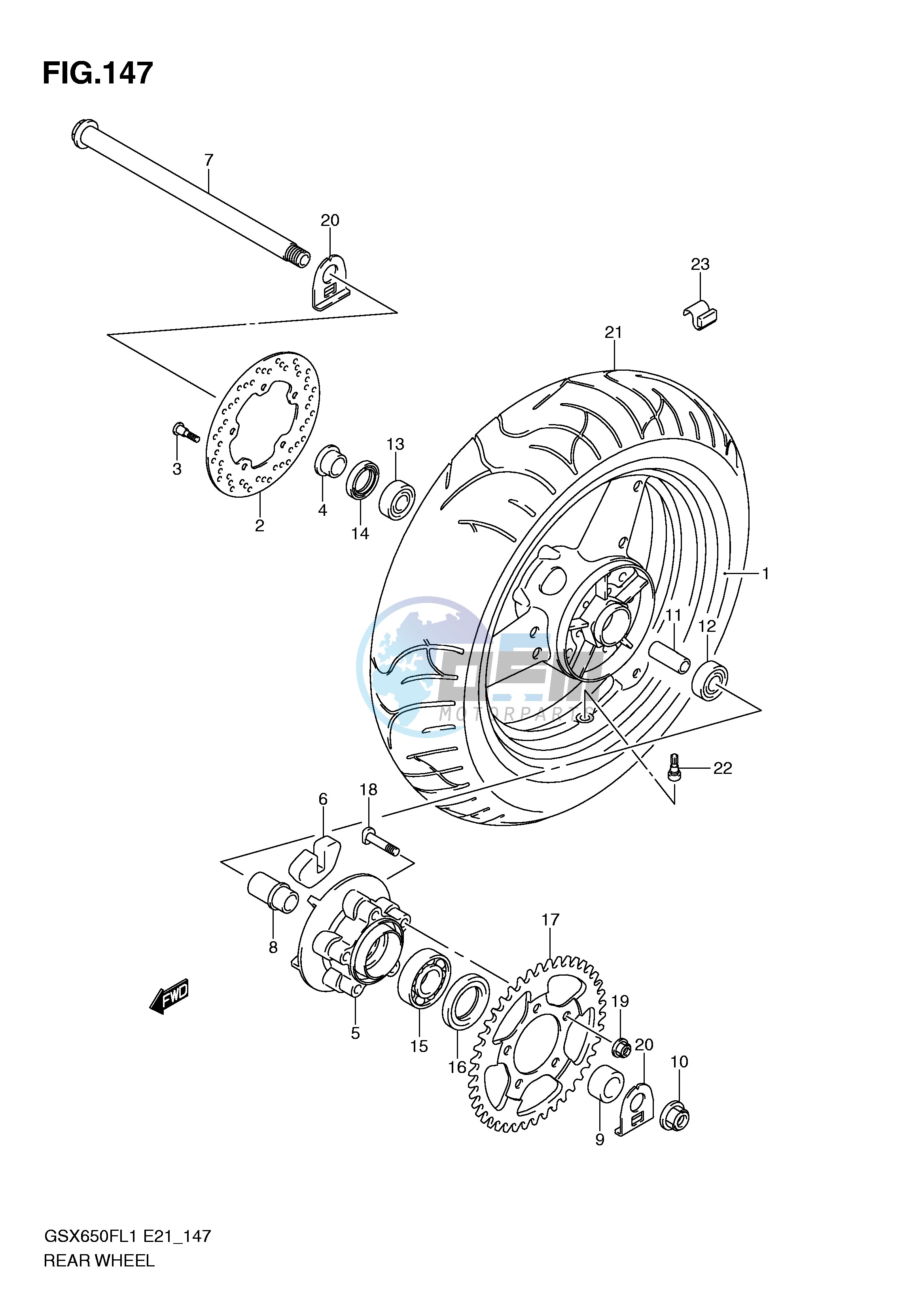 REAR WHEEL (GSX650FL1 E24)