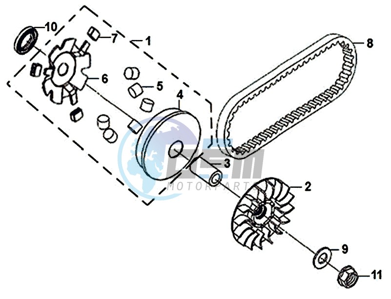 DRIVEN PULLEY / DRIVING - V-BELT