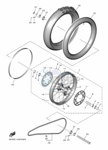 YZ250F (B7BL) drawing REAR WHEEL