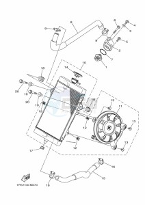 YFM700R (BCX9) drawing RADIATOR & HOSE