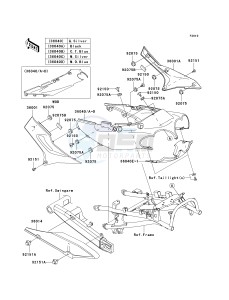 ZX 1200 C [NINJA ZZR 1200] (C1-C4) [NINJA ZZR 1200] drawing SIDE COVERS_CHAIN COVER