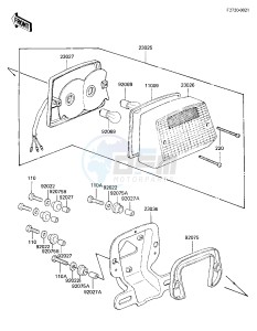 KZ 750 E (E2-E3) drawing TAILLIGHT -- 81 -82 KZ750-E2_E3- -