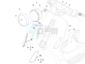 PRIMAVERA 50 2T NOABS E2-E3 (EMEA, APAC) drawing Front headlamps - Turn signal lamps