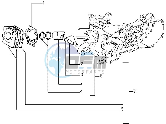 Cylinder-piston-wrist pin assy