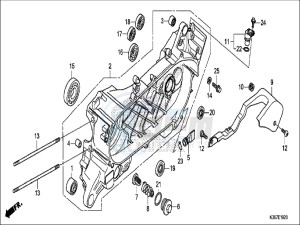 WW125EX2H WW125 E drawing LEFT CRANKCASE