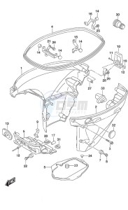 DF 30A drawing Side Cover Tiller Handle w/Power Tilt