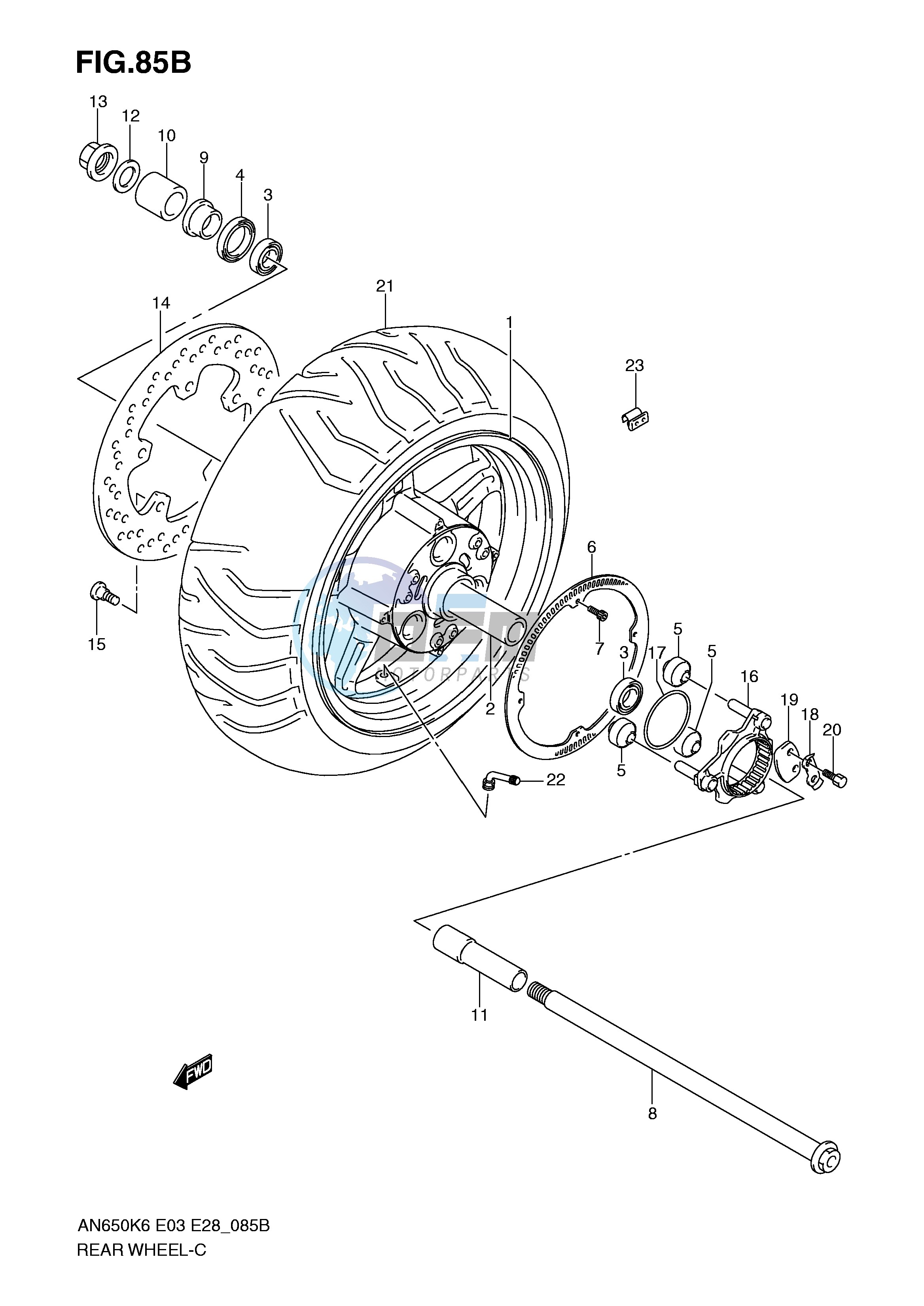 REAR WHEEL (AN650AK8 AK9 AL0)