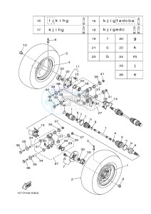 YFM450FWAD YFM45FGPHB GRIZZLY 450 EPS HUNTER (1CTG 1CTH 1CU9) drawing REAR WHEEL