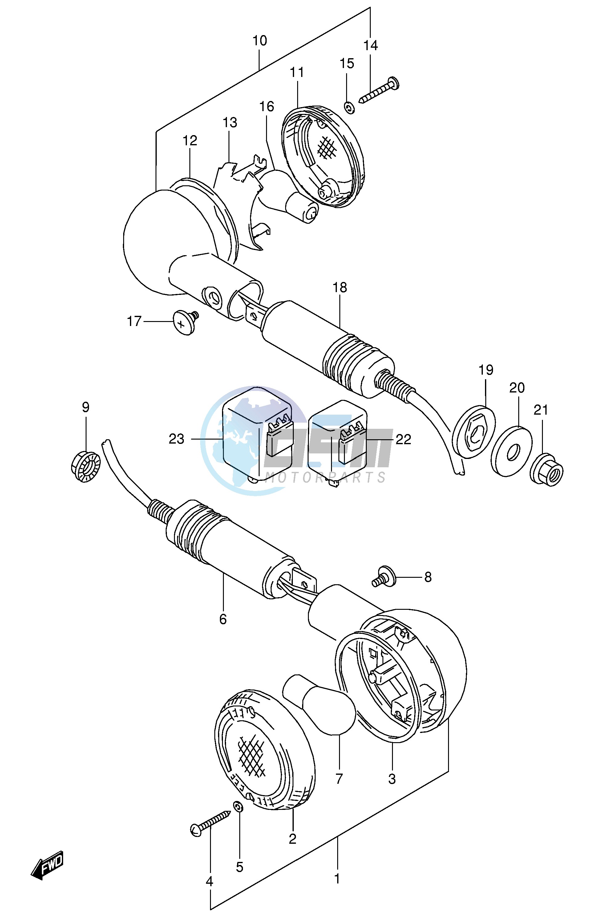 TURN SIGNAL LAMP (MODEL L M N P R)