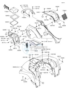 BRUTE FORCE 750 4x4i EPS KVF750GHF EU drawing Front Fender(s)