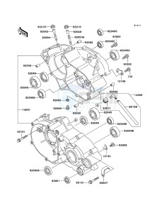 KX85 / KX85 II KX85A6F EU drawing Crankcase