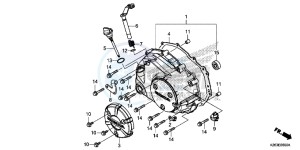 MSX125D MSX125 UK - (E) drawing RIGHT CRANKCASE COVER