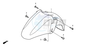 FJS400D SILVER WING drawing FRONT FENDER (FJS400D/FJS600D6)