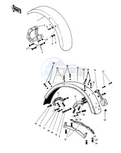 H1 C [MACH III] 500 [MACH III] drawing FENDERS -- H1-B- -