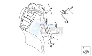 Scarabeo 50 2t e2 (eng. piaggio) drawing Front body V - Internal shield