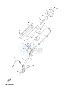 YPR250RA XMAX 250 ABS EVOLIS 250 ABS (1YS7 1YS7 1YS7) drawing EXHAUST