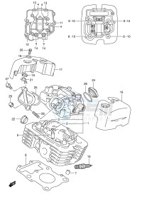 VL250 (E2) drawing CYLINDER HEAD (REAR)