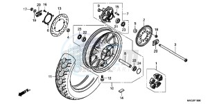 CMX500AH UK - (E) drawing REAR WHEEL