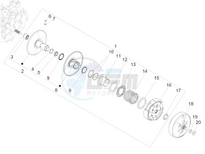 GTS 125 4T E4 ABS (EMEA) drawing Driven pulley