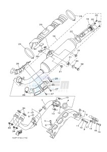 YFM550FWAD YFM5FGPB GRIZZLY 550 EPS (1HSA) drawing EXHAUST