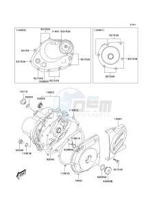 KLX 125 A (A6F) A6F drawing ENGINE COVER-- S- -