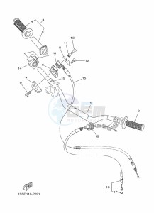 YZ250 (BCR9) drawing STEERING HANDLE & CABLE