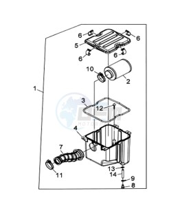 QUAD RAIDER 600 LONG CHASSIS drawing AIRFILTER