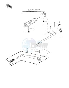 KZ 650 F (F1) drawing GEAR CHANGE MECHANISM