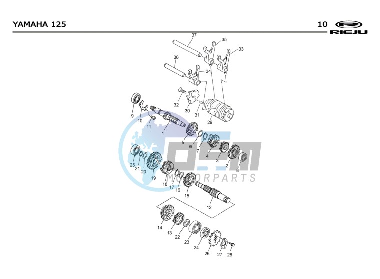 GEARBOX  Yamaha 125 4T EURO2