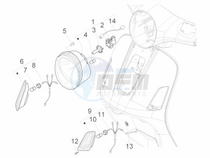 SUPER GTS 125 4T IE ABS-NOABS E3 (EMEA) drawing Front headlamps - Turn signal lamps