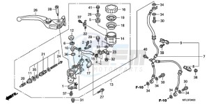 CBR1000RRA UK - (E / MKH) drawing FR. BRAKE MASTER CYLINDER (CBR1000RR)