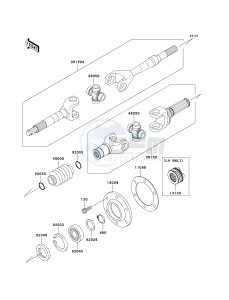 KAF 620 N[MULE 4010 4X4 HARDWOODS GREEN HD] (N9F) N9F drawing DRIVE SHAFT-REAR