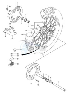 RM250 (E3-E28) drawing REAR WHEEL (MODEL K3)