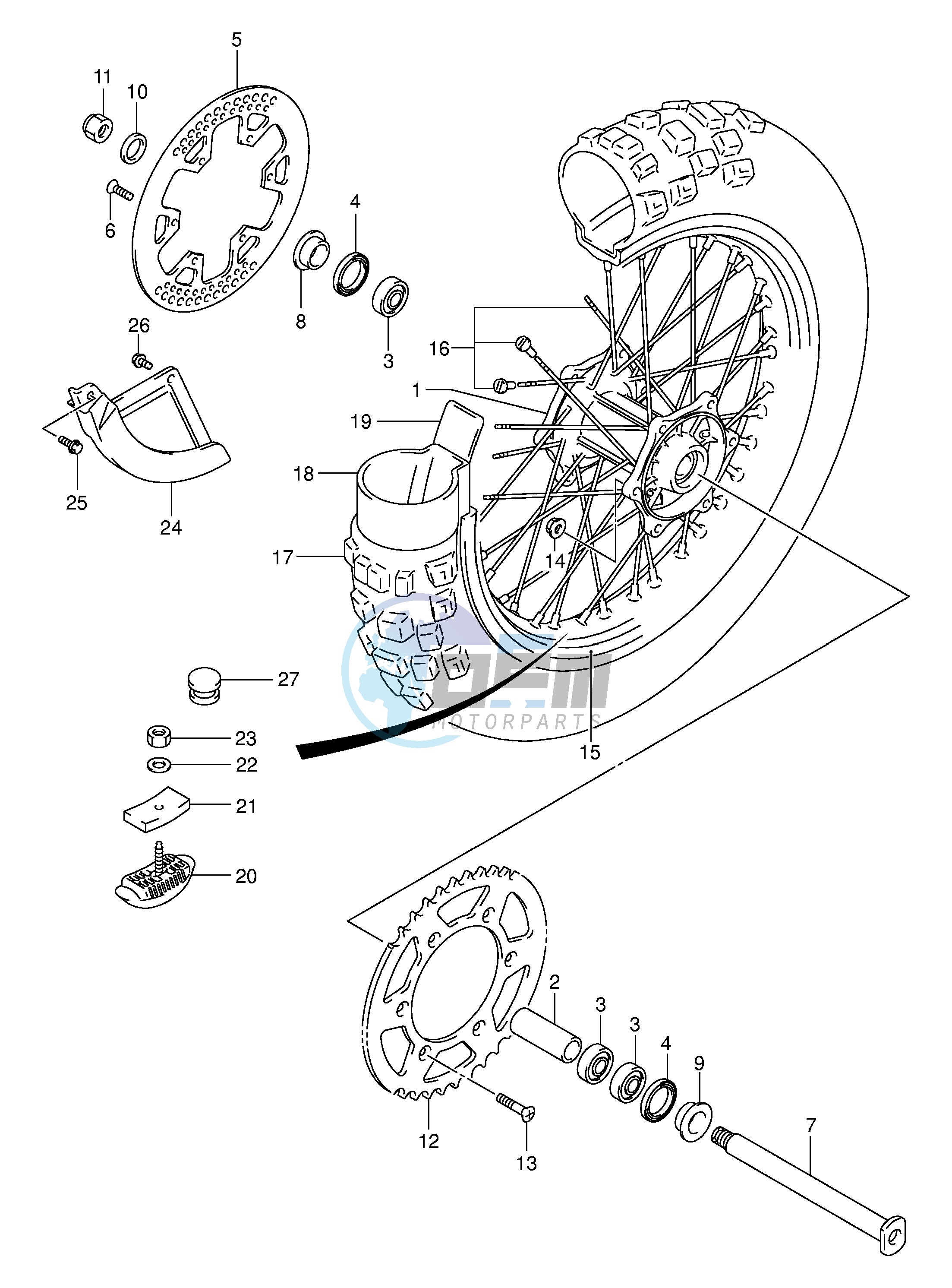 REAR WHEEL (MODEL K3)